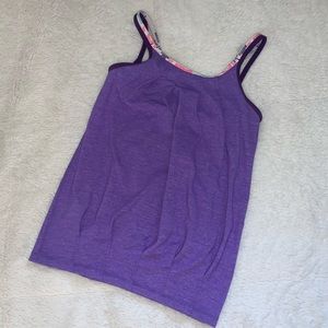 ivivva purple tank top w/ built in bra size 12